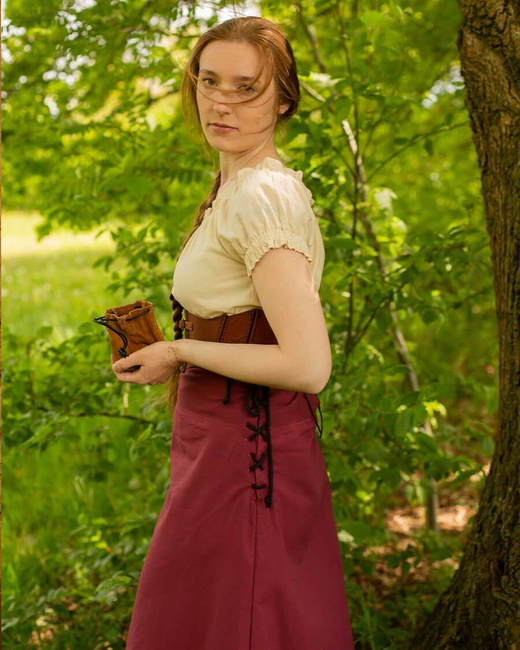 Nelly Skirt Light Cotton - Bordeaux - spódnica bawełniana