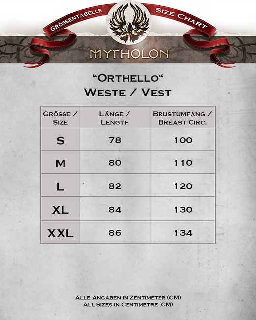 Orthello Suede Vest Black - kamizelka średniowieczna