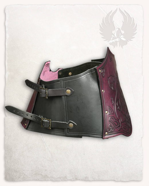 Isolde Bodice Floral Black/Red - skórzany gorset