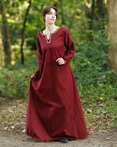 Heloise Dress Bordeaux - płócienna suknia