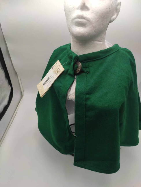 Bron Pelerine Wool Green - wełniana krótka peleryna