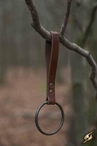 Ring Large Brown - zawieszka ze stalowym pierścieniem