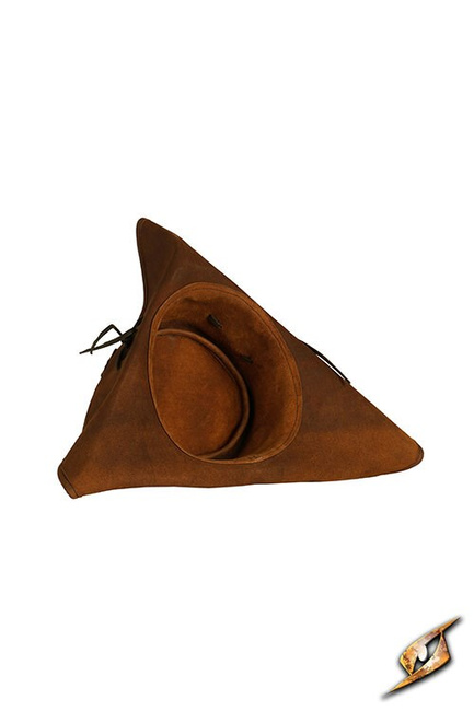 Simple Leather Pirate Tricorn Hat - Brown