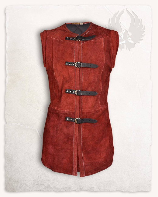 Garen Suede Vest Short Red - kamizelka zamszowa