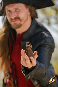 Simple coin pouch - Brown - skórzana sakiewka