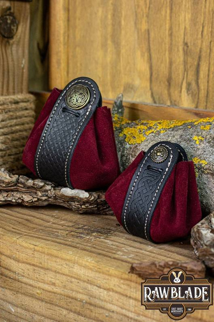 Wanderer Pouch Small - Blood Red Splitleather