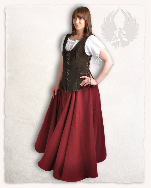 Caty Leather Bodice Brown - zamszowa kamizelka gorsetowa