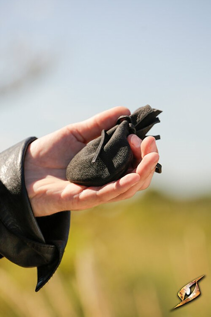 Simple coin pouch - Black - skórzana sakiewka