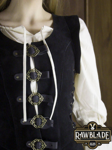 Julienne Leather  Jerkin Long - Black