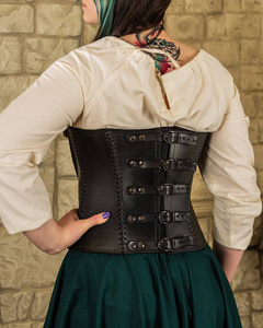 Tamara Leather Bodice Black - skórzany gorset