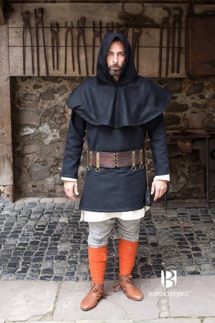 Wool Cowl Cucullus - Black - wełniany kaptur