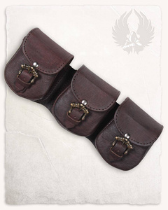Leon Set of Beltbags Brown - pas skórzanych sakiewek