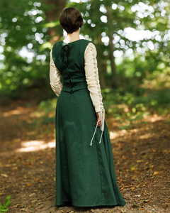 Uma Dress Canvas Green - płócienna suknia