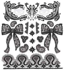 Lace Face Tattoo - tatuaż tymczasowy