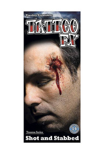 Shot And Stabbed Tattoo - tatuaż tymczasowy