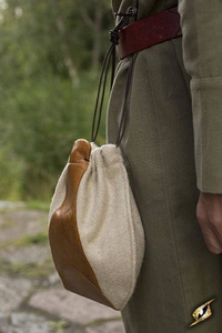 Merchant Purse Beige/Brown - sakiewka z wełny i skóry