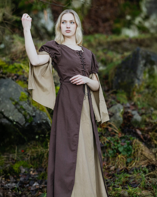 Loreley Dress - Brown - suknia bawełniana