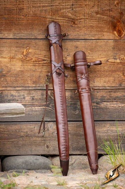 Sword Belt Scabbard Brown/Dark Brown 75 cm - pochwa na miecz larpowy