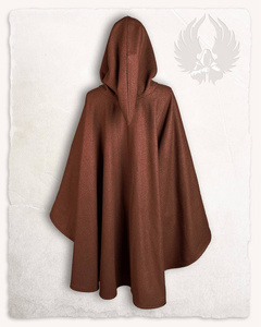 Kim Short Cape Wool Brown - wełniana półpeleryna z kapturem