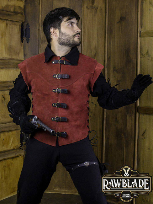 Jules Short Splitleather Jerkin - Red