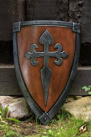 Crusader Shield - Wood/Steel - 70x50 cm