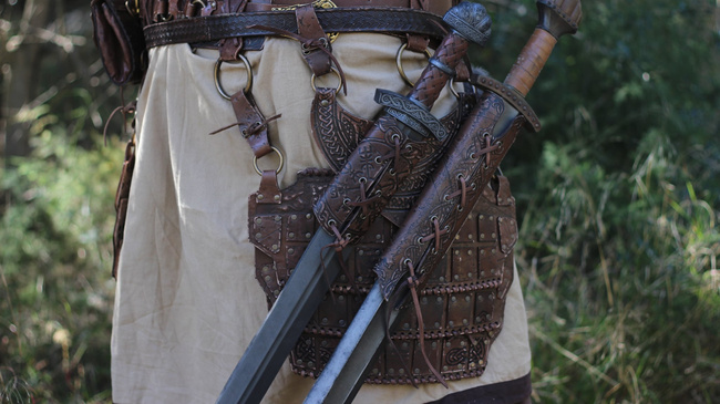 Double Viking Holder - Brown RH - podwójna żabka na broń