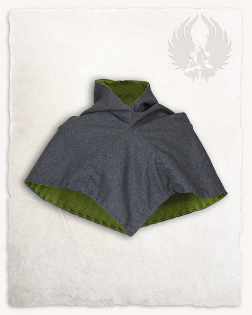 Halaif Hood Wool Grey/Green 2nd Edition - wełniany kaptur