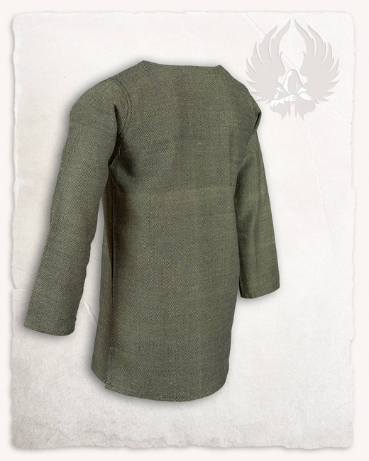 Tronde Tunic Herringbone Olive-Green - bawełniana tunika