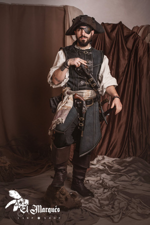 Leather Vest Long - Black