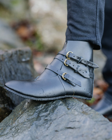 Raimund Boot 2nd Ed. - Black  - skórzane półbuty