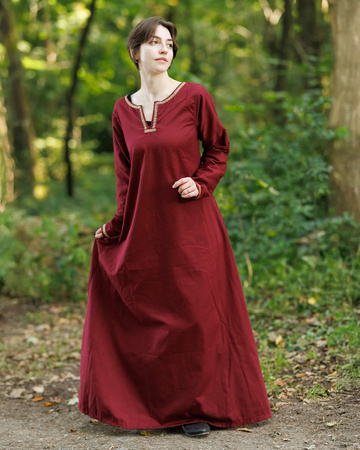 Heloise Dress Bordeaux - płócienna suknia