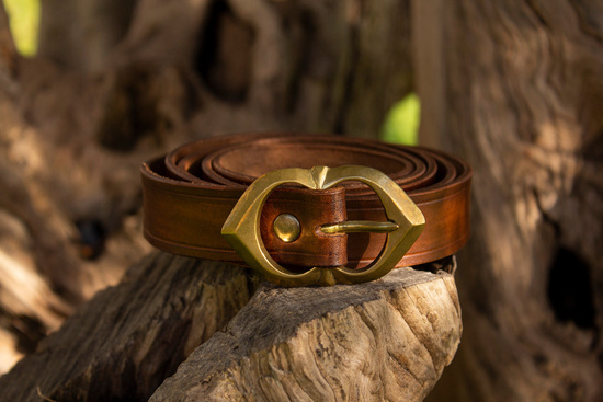 Basic medieval belt - Brown - skórzany pas