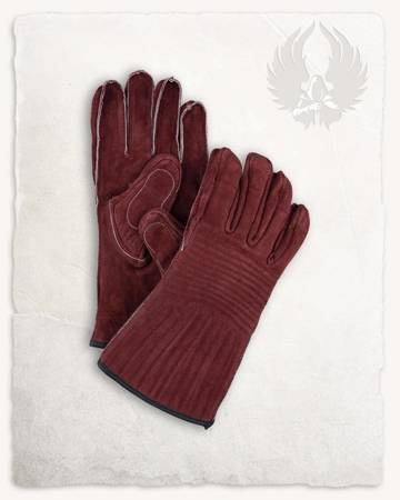 Clemens Gloves Bordeaux - zamszowe rękawice