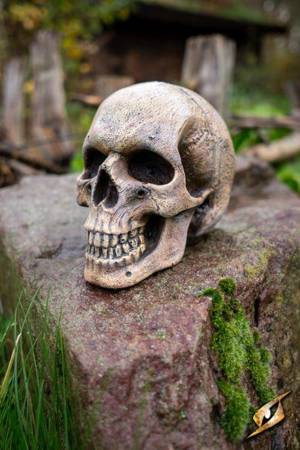 Medium Skull - Foam - Bone - 15 cm