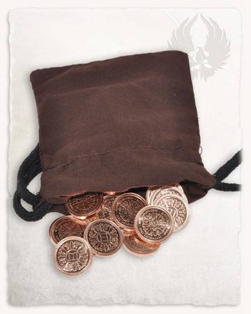 50 Larp Coins Copper With Fabric Bag - 50 miedzianych monet