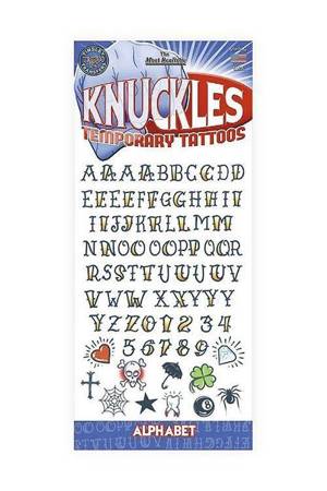 Alphabet Knuckles Tattoo - tatuaż tymczasowy