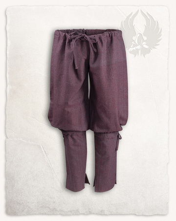 Ketill Pants Herringbone Burgundy - wełniane spodnie