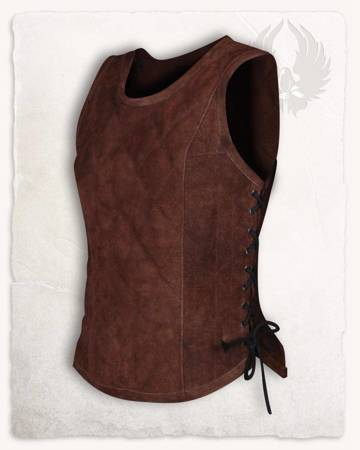 Promocja - Lucy Leather Bodice Brown S - zamszowa kamizelka