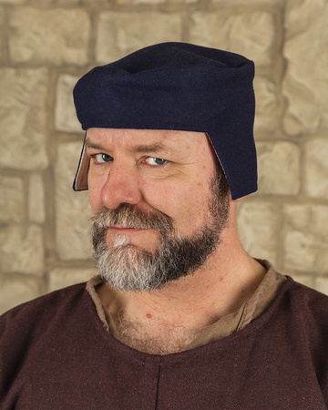 Rafael Cap Blue -  średniowieczna czapka z wełny