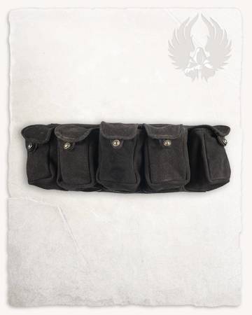 Rickar Bag Belt Brown - zamszowy pas z sakiewkami