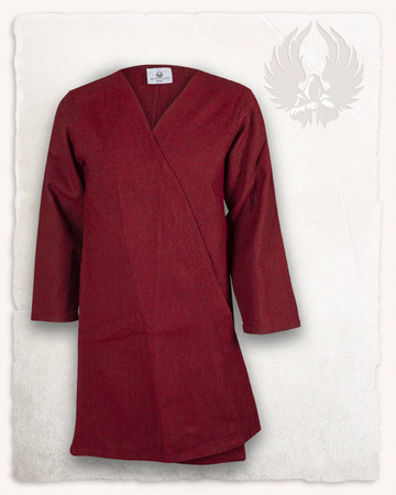 Shapur Floded Coat Herringbone Red - płaszcz z wełny filcowanej