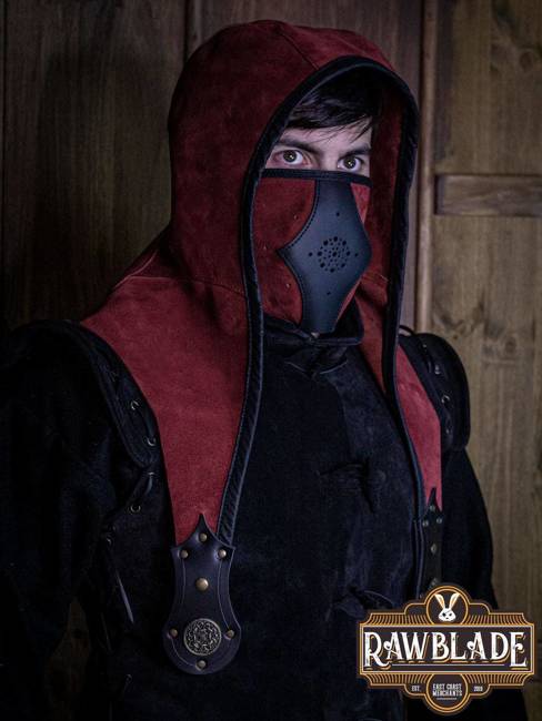 Akku splitleather hood - Red