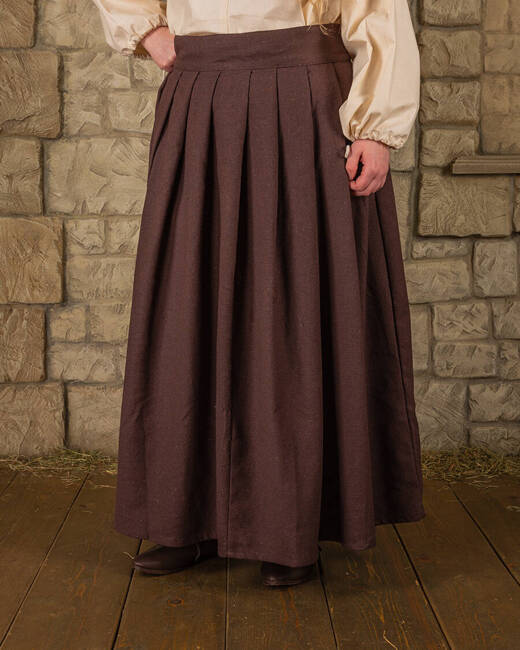 Anna Skirt Brown - płócienna spódnica