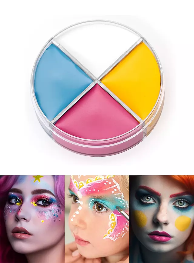 Blue Yellow Pink White Cream Make-Up - kremowe farby do charakteryzacji