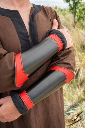 Bracers Warrior - Faux Leather - Black/Red