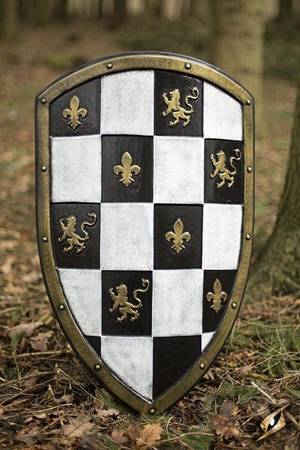 Checkered Shield - White