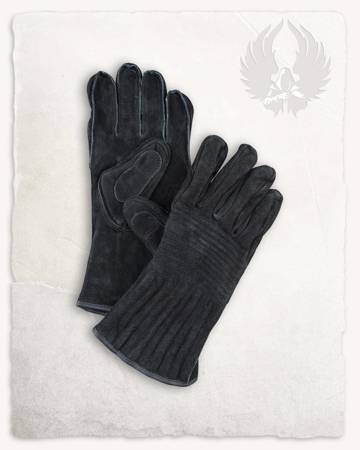 Clemens Gloves Black - zamszowe rękawice