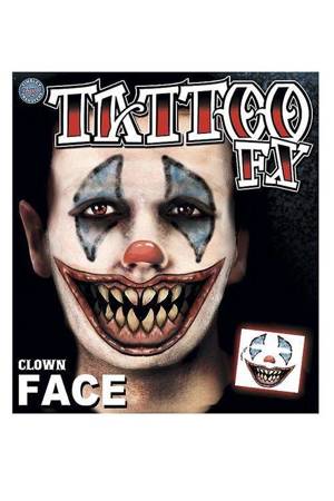 Clown Face Tattoo - tatuaż tymczasowy