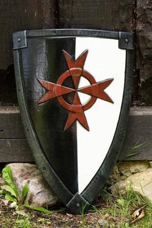 Crusader Shield - Black/White - 70x50 cm