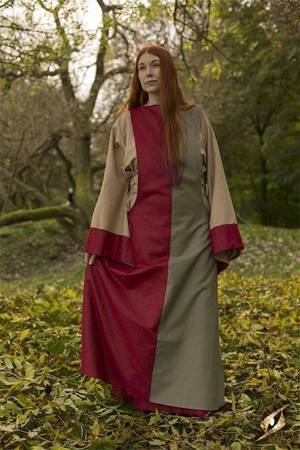 Dress Runa - Dark Red/Dryad Green